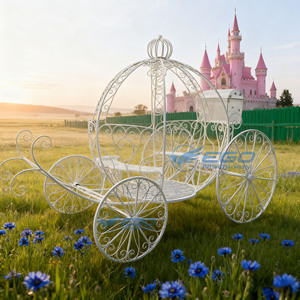 XCXCEGO Carruaje de Caballos Metálico de Lujo Estilo Europeo Clásico para Bodas, Tipo Cenicienta, Eléctrico, Color Blanco, para 4-6 Personas - Product Image 2