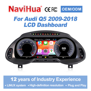 ระบบ Navihua Linux พร้อม Carplay จอ LCD แสดงผลแบบดิจิทัลสำหรับแผงหน้าปัดรถยนต์  หน้าจอแสดงผลเสมือนจริง  วัดความเร็ว สำหรับระบบเสียง Q5 ปี 2009-2018 - Product Image 1