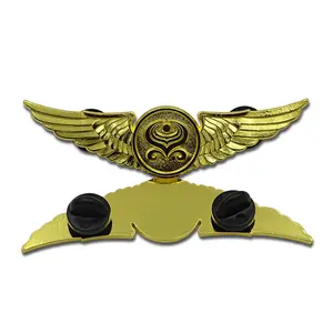 Fabrikanten Groothandel Custom Custom Metalen Insignes Piloten Luchtvaart Badges Beveiliging Kleding Badges Accessoires Op Maat
