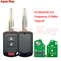 LAVA P/N6370C135 Llave de Coche Remota Negra ABS 315MHz ID47 3 Botones para Mitsubishi Eclipse Cross 2018-2020 OUCJ166N 850G-J116N