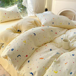 Ensemble de quatre pièces en coton lavé de qualité mère et bébé de classe A <span class=keywords><strong>petite</strong></span> housse de <span class=keywords><strong>couette</strong></span> fraîche et simple drap de <span class=keywords><strong>lit</strong></span> épais ensemble de trois pièces - Product Image 3