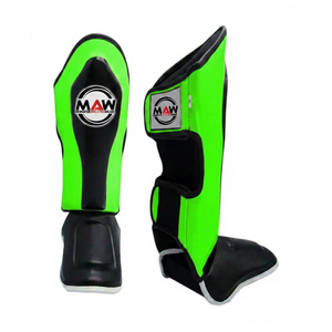 Protège-tibias professionnels MAW en cuir PU pour MMA, protection des jambes pour le kick-boxing, fermeture auto-agrippante, légers, pour adultes - Product Image 5