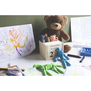 Wooden Pen Holder With Calendar Function Square Desktop Storage Box <b>Office</b> <b>Supplies</b> - Product Image 3