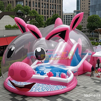 Piscines à balles de terrain de jeu souple à dôme clair de qualité commerciale avec toboggan Bubble House Palais de cristal gonflable