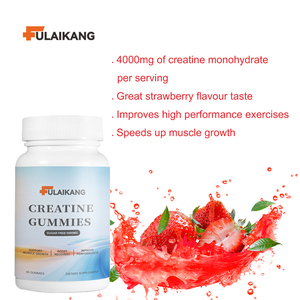 Créatine monohydrate en gommes à marque blanche 5000 mg avec BCAA pour la croissance musculaire, saveurs pêche/framboise/myrtille/orange, énergie - Product Image 5