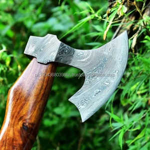 Precio de fábrica Uso multiusos Mango de madera de diferentes colores Ejes de acero damasco Diseño más popular de alta calidad Ejes Damasco - Product Image 3