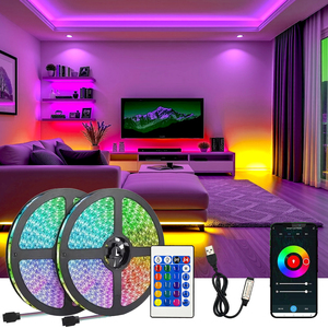 Bandes lumineuses intelligentes Twinklight 5050 2835 <span class=keywords><strong>Rgbw</strong></span> 220v 24v 12v Rgbic CE UL ROHS Cob, étanches pour l'extérieur, néon <span class=keywords><strong>LED</strong></span> intelligent - Product Image 1