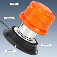 Luz Estroboscópica de Advertencia para Techo con Montaje Magnético de 12-24 V, para Vehículos de Construcción, Modelo LED-02 OLIVER, Resistente al Agua IP65, 24 LED