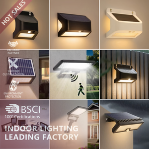 Modern siyah hareket sensörü duvar aplik küçük dış akülü işık açık taşınabilir kablosuz otel güneş duvar lambası - Product Image 2