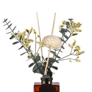 Ensemble diffuseur d'aromathérapie avec bouquet de fleurs préservées, décoration de bureau sans flamme, en plastique, durée 60-90 jours - Product Image 4