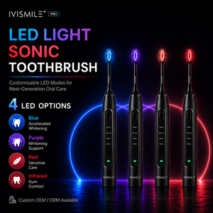 Spazzolino elettrico elettrico a Led blu di lusso con etichetta personalizzata, ricaricabile con Touchscreen - Product Image 1