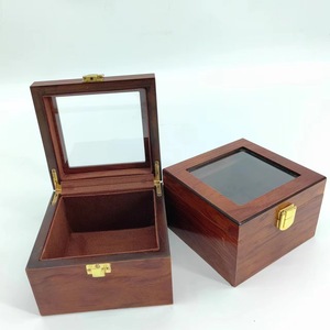 Wooden Jewelry <b>Box</b> Square With <b>Glass</b> Lid Key Lock European Style Storage Display Case For Watches Bracelets Accessories - Product Image 1
