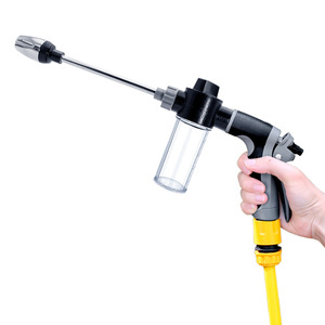 T8 Extended Pole Multi Functional Foam Bottle Car Wash High Pressure Water Gun Manual Operation Black Coated Plastic <b>Handle</b> - Product Image 2
