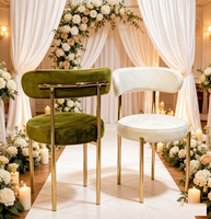 Chaise de salle à manger en métal à cadre doré pour mariage, banquet, fête, événements en plein air |   Conception empilable avec support de vente en gros et de MOQ