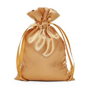 Özel Logo ipek saten ipli hediye keseleri saç takı makyaj İpli paket ambalaj saten çanta giysi için - Product Image 2