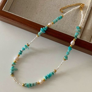 Nuevo collar de acero inoxidable con cuentas hechas a mano de piedra Natural, collar de perlas personalizado Diy a la moda - Product Image 5