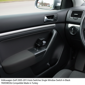 สวิตช์กระจกไฟฟ้าเดี่ยวสีดำสำหรับรถยนต์ Volkswagen Golf ปี 2005-2013 รุ่น 7l6959855b ผลิตในตุรกี - Product Image 3