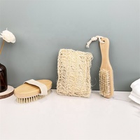 Ensemble de soins corporels 4 pièces pour le bain : Éponge exfoliante, Brosse de douche, Éponge loofah, Masseur de pieds, Pierre ponce – Écologique et Tendance