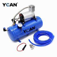 Kit de klaxon à air YCAN 150 PSI 6L 12V ou 24V pour camions, compresseur de klaxon AS172 BLEU ou NOIR