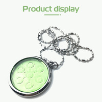 Collier pendentif bio-énergétique en acier inoxydable plaqué argent avec verre vert Sland Quantum, style classique, chaîne de santé pour enfants