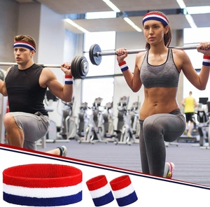 Çizgili ter bandı pamuk bileklik spor özel bileklik kafa bandı - Product Image 5