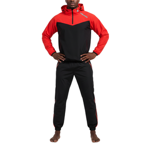Conjunto deportivo de dos piezas de poliéster/algodón para hombre, conjunto personalizado de poliéster y algodón para deportes, fitness, entrenamiento en el gimnasio y uso casual. - Product Image 3