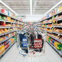 Sac isotherme écologique à motif de dessin animé, léger et pliable, avec poignée durable pour les courses au supermarché