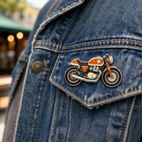 Pins en émail souple vintage pour moto, en alliage de zinc, badges métalliques 2D pour revers, pour veste, chapeau, souvenir de voyage pour motards, pins personnalisés pour chapeau