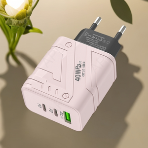 EU tiêu chuẩn 40W gan Chất liệu du lịch USB sạc nhanh đầu 2pd3.0 Giao diện sạc cho iPhone iPad QC3.0 PD giao diện đầy màu sắc - Product Image 4