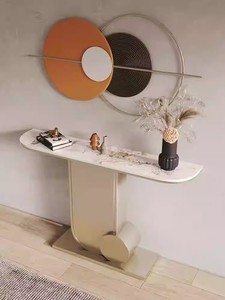 Mesa de Entrada Moderna de Lujo Italiana <span class=keywords><strong>para</strong></span> Sala de Estar y Hoteles, con Cubierta de Mármol, Estructura Metálica Resistente, <span class=keywords><strong>Consola</strong></span> Estrecha <span class=keywords><strong>para</strong></span> Pasillos - Product Image 5