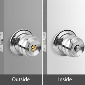 <strong>Black</strong> <strong>Door</strong> <strong>Knob</strong> Zinc Alloy Heavy Duty Keyed Entry Ball Handle with Fixed Pin for Entrance Bedroom Bathroom No Power Required - Product Image 6