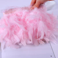 Franges de plumes de dinde de haute qualité à bas prix, plumes blanches teintées pour vêtements, robes, bricolage, artisanat, costumes