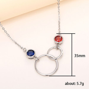 Collana Minimalista con Doppio Cerchio per Donne, Gioielli di Moda con Micro Pavé - Product Image 5
