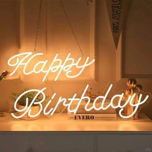 Letrero de Neón de Feliz Cumpleaños, Letrero LED Acrílico Personalizado, Luces de Neón para Decoración de Habitaciones y Fiestas de Cumpleaños en Casa - Product Image 2