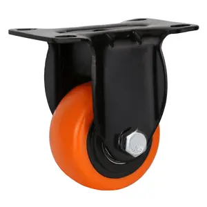Sedia da tavolo in legno per ufficio da 2 pollici 50Mm Mini ruote in PVC con ruote in plastica morbida con ruote in ferro nero