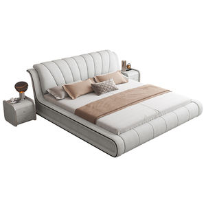 Elegante <span class=keywords><strong>letto</strong></span> in pelle <span class=keywords><strong>con</strong></span> testiera a forma di onda ideale per camere da <span class=keywords><strong>letto</strong></span> e alberghi moderni - Product Image 3