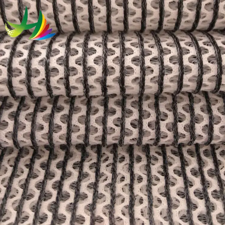 Recycled 100% Polyester Vertical Striped 3D Air Spacer Sandwich Mesh Fabric