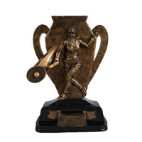 Logotipo personalizado Polyresin oro tenis trofeo premios 5 pulgadas