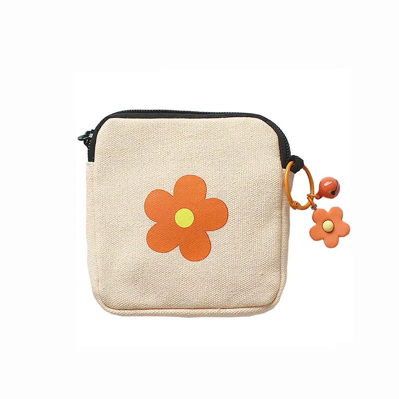 Portamonete in tela personalizzato portamonete multifunzione da viaggio mini borsa cosmetica per trucco con Mini portafoglio fiore con cerniera in metallo