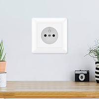 Enchufe de Pared Tipo Francés con Conexión a Tierra, Enchufe de Panel de PC de 16A 250V, Personalizado OEM para Decoración Residencial y de Hoteles
