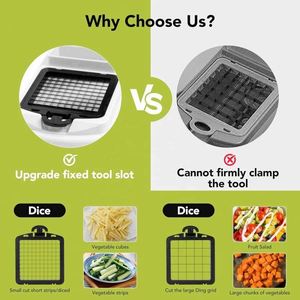 Hot Sale <b>Kitchen</b> <b>Gadgets</b> Tomato Slicer Dicer Multifunctional Hand Press Mandoline Fruit Cutter Potato Cutter Vegetable Chopper - Product Image 6
