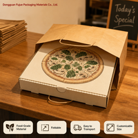 Boîte à pizza pliable en carton kraft de qualité alimentaire, écologique, jetable, avec impression quadricolore et pelliculage mat