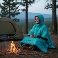 Poncho de survie professionnel en nylon, 3 saisons, ultraléger, avec rembourrage en fibres synthétiques, pour adulte, efficace en termes de chaleur, pour activités de plein air