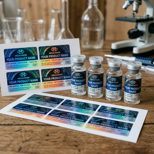 Etiqueta Adhesiva de Vinilo Impermeable Personalizada para Frascos de Investigación de 3 ml, 5 ml y 10 ml, para Botellas de Vidrio de Laboratorio - Product Image 3