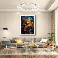 Décorations murales HJ mignonnes d'animaux chats, kits de peinture par numéros sur toile en acrylique à forte couverture et haute luminosité pour filles, anti-stress