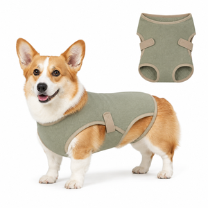 Gilet pour chien en coton mélangé de couleur unie, respirant, design simple, pour petits chiens, à porter toute l'année - Product Image 1