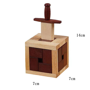 Caja De Rompecabezas De espada De madera única Rompecabezas De rompecabezas <span class=keywords><strong>imposible</strong></span> para adultos Niños IQ Challenge Intelligence Toy Juegos De Ingenio - Product Image 4