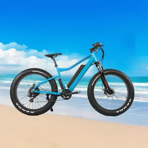 Bicicleta elétrica de 26 polegadas, 500 W, 48 V, 17Ah, para montanha, praia, neve, pneu gordo, bicicleta, pedal, pedelec, ciclo, estoque, pneu gordo