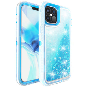 Étui robuste pour <span class=keywords><strong>iPhone</strong></span> <span class=keywords><strong>12</strong></span> Pro Max avec motif de sable liquide, résistant aux chocs, protection intégrale du corps - Product Image 4