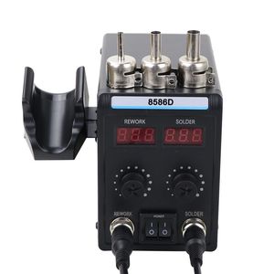 SMDはんだリワークステーション8586D110V/220Vデュアルデジタルディスプレイ温度制御熱風ヒートガン溶接はんだごて - Product Image 3